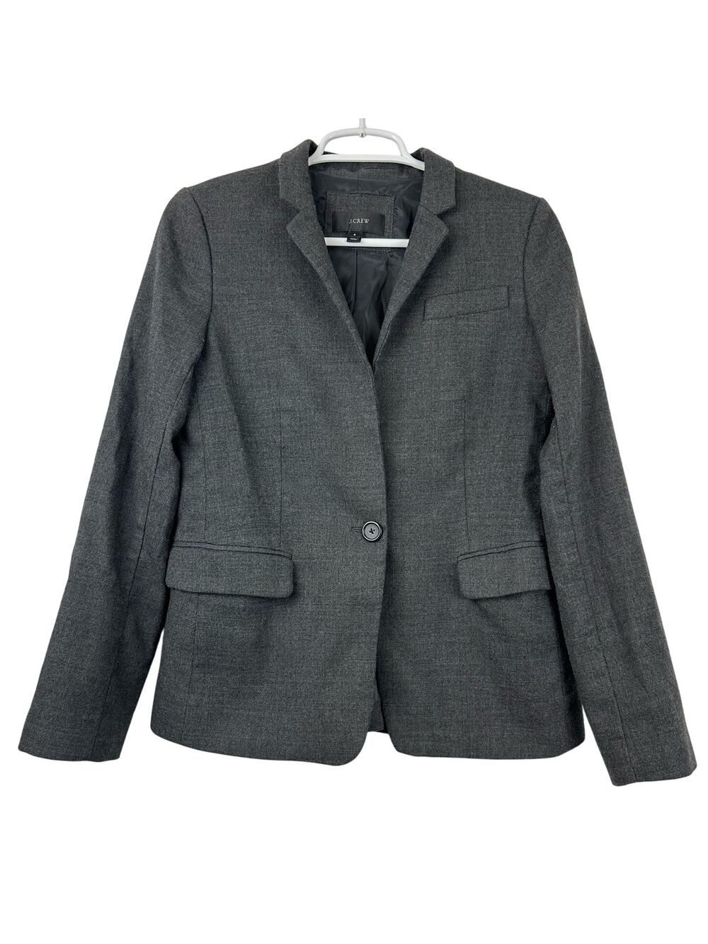 J. Crew Regent Blazer in Wool Flannel Gray Size 6 Business Academia